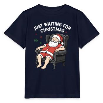 Schläfriger Weihnachtsmann lustig frohe Weihnachten - Stanley/Stella Kinder T-Shirt MINI CREATOR  - Navy - Vorne - Kain (125cm)