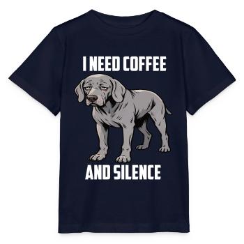 I Need Coffee and Silence Weimaraner Silbergeist - Stanley/Stella Kinder T-Shirt MINI CREATOR  - Navy - Vorne - Kain (125cm)