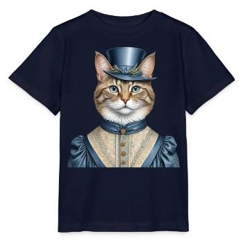 Madam cat - Stanley/Stella MINI CREATOR Kids’ T-Shirt - navy - Front - Kain (125cm)