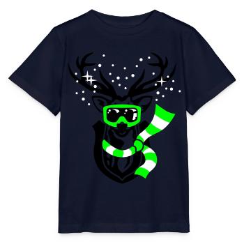 ski stag - Stanley/Stella MINI CREATOR Kids’ T-Shirt - navy - Front - Kain (125cm)