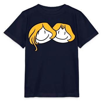 sisters head face girlfriend 2 friends team ge - Stanley/Stella MINI CREATOR Kids’ T-Shirt - navy - Front - Kain (125cm)