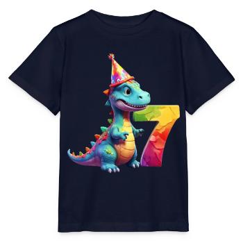 DINO 7 ANS DINOSAURE 7E ANNIVERSAIRE - T-shirt bio MINI CREATOR Stanley/Stella Enfant - marine - Devant - Kain (125cm)