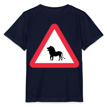 Attention Lion Avertissement - T-shirt bio MINI CREATOR Stanley/Stella Enfant - marine - Devant - Kain (125cm)