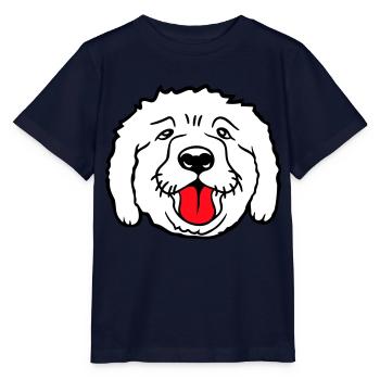 Dear dog sticks out his tongue happily - Stanley/Stella MINI CREATOR Kids’ T-Shirt - navy - Front - Kain (125cm)