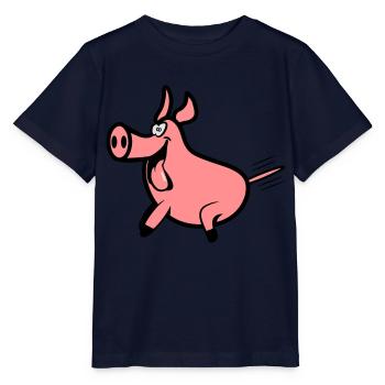 Schwein freude - Stanley/Stella Kinder T-Shirt MINI CREATOR  - Navy - Vorne - Kain (125cm)