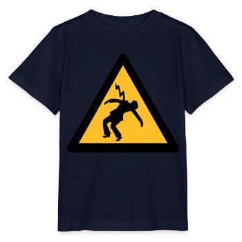 elektriker blitzschlag signalisiert gefahr - Stanley/Stella Kinder T-Shirt MINI CREATOR  - Navy - Vorne - Kain (125cm)