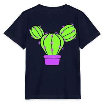 Petit Cactus Épines Désert Cactus Pot de Fleur - T-shirt bio MINI CREATOR Stanley/Stella Enfant - marine - Devant - Kain (125cm)