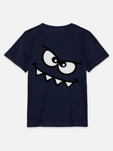 Böse gucken Cartoon Monster Gesicht scharfe Zähne - Stanley/Stella Kinder T-Shirt MINI CREATOR - Navy