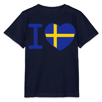 I Love Sweden - Stanley/Stella MINI CREATOR Kids’ T-Shirt - navy - Front - Kain (125cm)