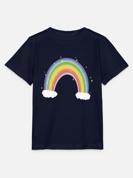 Regenbogen mit Glitzer-Sternen - Stanley/Stella Kinder T-Shirt MINI CREATOR  - Navy