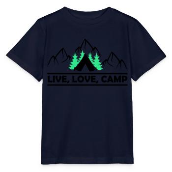 Live Love Camp - Stanley/Stella Kinder T-Shirt MINI CREATOR  - Navy - Vorne - Kain (125cm)
