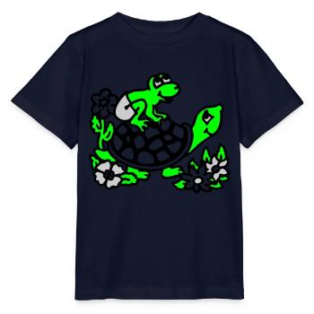 frogg & turtle / frosch & schildkroete - Stanley/Stella Kinder T-Shirt MINI CREATOR  - Navy - Vorne - Kain (125cm)