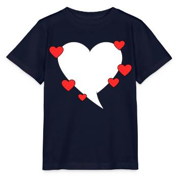 Speech bubble with hearts - Stanley/Stella MINI CREATOR Kids’ T-Shirt - navy - Front - Kain (125cm)