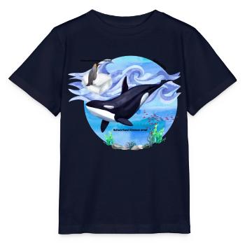 Orcajagd in der Antarktis - Stanley/Stella Kinder T-Shirt MINI CREATOR  - Navy - Vorne - Kain (125cm)