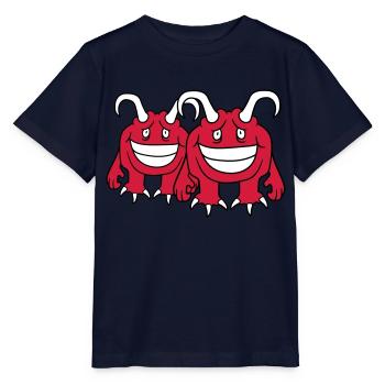 paar liebe verliebt paerchen 2 freunde daemon teuf - Stanley/Stella Kinder T-Shirt MINI CREATOR  - Navy - Vorne - Kain (125cm)