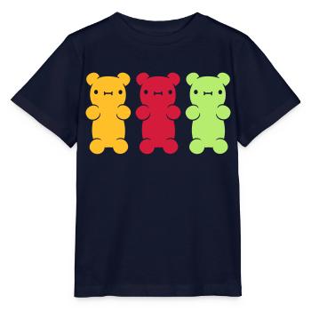 3 bunte Gummibaerchen - Stanley/Stella Kinder T-Shirt MINI CREATOR  - Navy - Vorne - Kain (125cm)