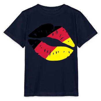 germany kiss lips - Stanley/Stella Kinder T-Shirt MINI CREATOR  - Navy - Vorne - Kain (125cm)