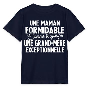 Maman Formidable Grand-Mère Exceptionnelle - T-shirt bio MINI CREATOR Stanley/Stella Enfant - marine - Devant - Kain (125cm)