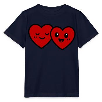 Herzen Paar Liebe - Stanley/Stella Kinder T-Shirt MINI CREATOR  - Navy - Vorne - Kain (125cm)