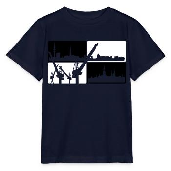 Hambourg horizon - T-shirt bio MINI CREATOR Stanley/Stella Enfant - marine - Devant - Kain (125cm)
