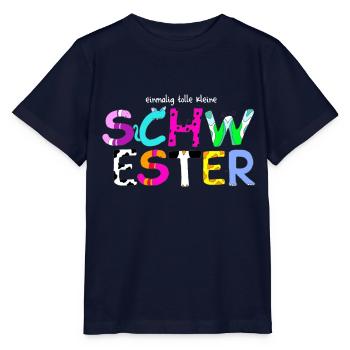 kleine Schwester Tierbuchstaben - Stanley/Stella Kinder T-Shirt MINI CREATOR  - Navy - Vorne - Kain (125cm)