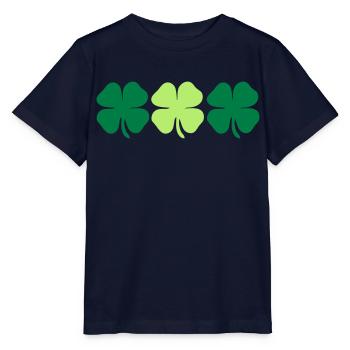 3 4 leaf clovers - T-shirt bio MINI CREATOR Stanley/Stella Enfant - marine - Devant - Kain (125cm)