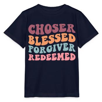 Chosen Forgiven Redeemed - Stanley/Stella MINI CREATOR Kids’ T-Shirt - navy - Front - Kain (125cm)