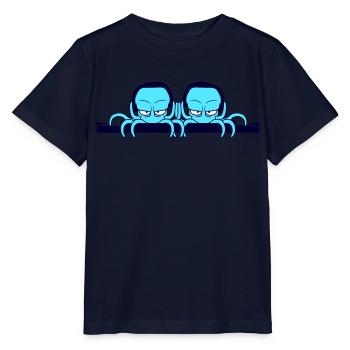 2 DJ Octopus Duo Friends Mixer Club Music Team - Stanley/Stella MINI CREATOR Kids’ T-Shirt - navy - Front - Kain (125cm)