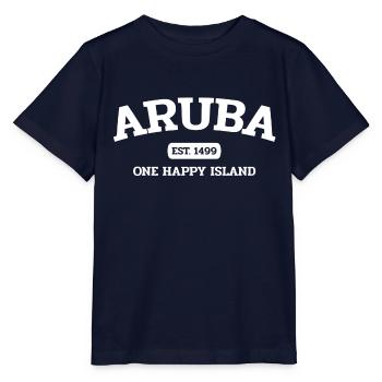 Aruba - Caraïbes néerlandaises - Est. 1499 Île des Caraïbes - T-shirt bio MINI CREATOR Stanley/Stella Enfant - marine - Devant - Kain (125cm)