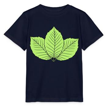 3 blaetter buche blatt baum pflanze form clipart d - Stanley/Stella Kinder T-Shirt MINI CREATOR  - Navy - Vorne - Kain (125cm)