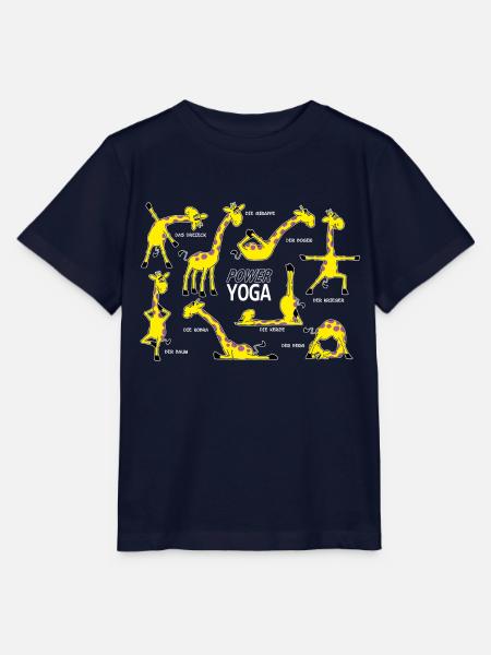 Yoga Giraffe - Stanley/Stella Kinder T-Shirt MINI CREATOR  - Navy
