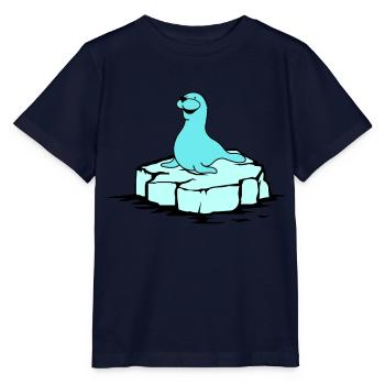Seehund - Stanley/Stella Kinder T-Shirt MINI CREATOR  - Navy - Vorne - Kain (125cm)