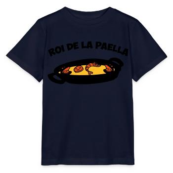roi de la paella spécialité culinaire espagnole - T-shirt bio MINI CREATOR Stanley/Stella Enfant - marine - Devant - Kain (125cm)