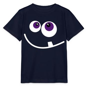 süßes Monster Gesicht - Stanley/Stella Kinder T-Shirt MINI CREATOR  - Navy - Vorne - Kain (125cm)