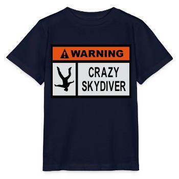 Warning Crazy Skydiver - Stanley/Stella MINI CREATOR Kids’ T-Shirt - navy - Front - Kain (125cm)