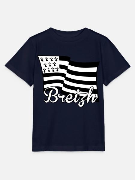 Bretagne Breizh drapeau - T-shirt bio MINI CREATOR Stanley/Stella Enfant - marine