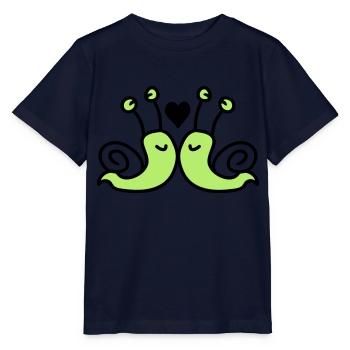 love snails - Stanley/Stella MINI CREATOR Kids’ T-Shirt - navy - Front - Kain (125cm)