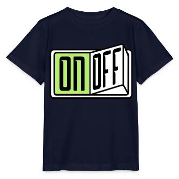 on off switch button button turn off - Stanley/Stella MINI CREATOR Kids’ T-Shirt - navy - Front - Kain (125cm)