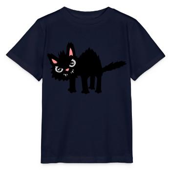 Lustige Böse Katze - Stanley/Stella Kinder T-Shirt MINI CREATOR  - Navy - Vorne - Kain (125cm)
