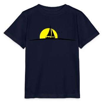 Segelboot - Stanley/Stella Kinder T-Shirt MINI CREATOR  - Navy - Vorne - Kain (125cm)