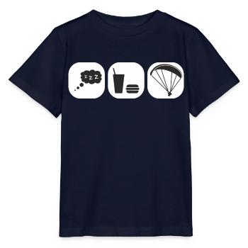 eat sleep paragliding - Stanley/Stella MINI CREATOR Kids’ T-Shirt - navy - Front - Kain (125cm)
