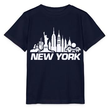 new york skyline ny - Stanley/Stella Kinder T-Shirt MINI CREATOR  - Navy - Vorne - Kain (125cm)