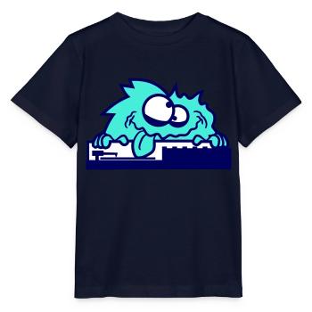 Haariges DJ Monster Horror Halloween Mischpult Fun - Stanley/Stella Kinder T-Shirt MINI CREATOR  - Navy - Vorne - Kain (125cm)