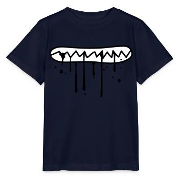 eat hunger face bite teeth crunch to - Stanley/Stella MINI CREATOR Kids’ T-Shirt - navy - Front - Kain (125cm)