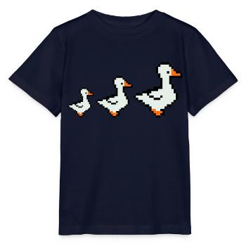pixel enten - Stanley/Stella Kinder T-Shirt MINI CREATOR  - Navy - Vorne - Kain (125cm)