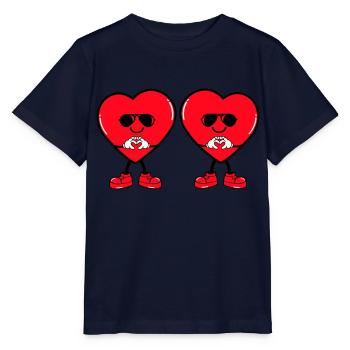 herz comic 2 - Stanley/Stella Kinder T-Shirt MINI CREATOR  - Navy - Vorne - Kain (125cm)