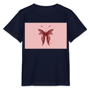 Pink Butterfly for Boys with Style - Stanley/Stella MINI CREATOR Kids’ T-Shirt - navy - Front - Kain (125cm)
