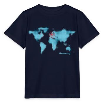 hambourg carte du monde - T-shirt bio MINI CREATOR Stanley/Stella Enfant - marine - Devant - Kain (125cm)