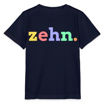 Zehn 10. Geburtstag - Stanley/Stella Kinder T-Shirt MINI CREATOR  - Navy - Vorne - Kain (125cm)