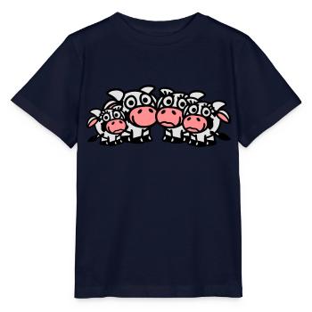 cow_family_with_two_girls_3c - Stanley/Stella Kinder-T-shirt MINI CREATOR  - marine - Voor - Kain (125cm)